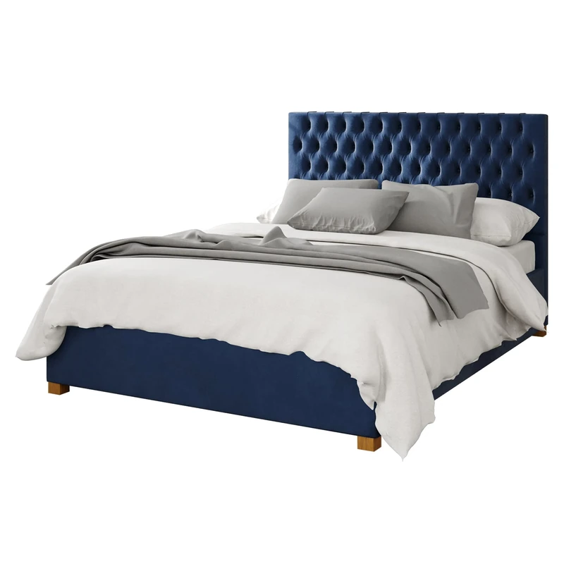 Aspire Beds Ottoman - 48 Diamond - Plush Velvet - Navy - 50