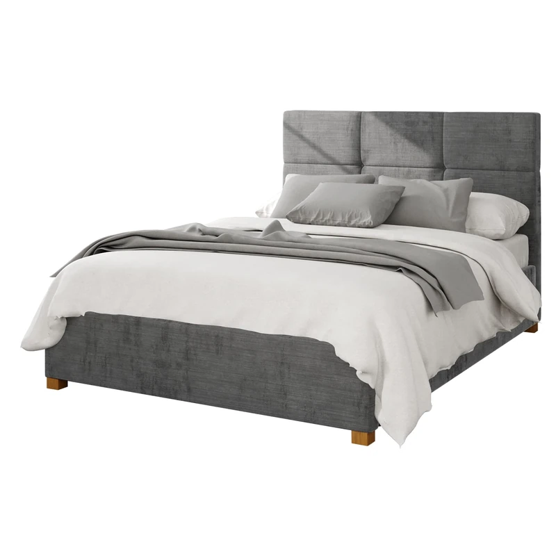 Aspire Beds Ottoman - 6 Square - Firenze Velour - Charcoal - 50