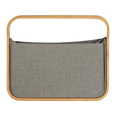 Premier Housewares Grey Wooden Handles Storage Basket/Made Using Dull Finish Handle/Laundry Basket/Hamper Box/Washing Baskets 34 x 45 x 54