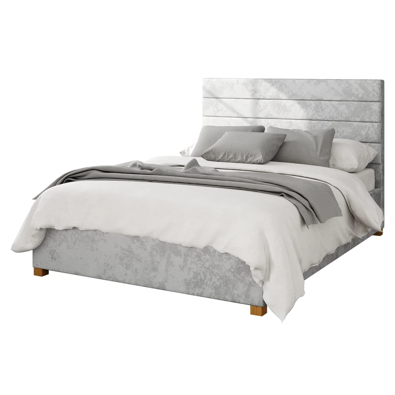 Aspire Beds Ottoman - Hor Ln - Mirazzi Velvet - Silver - 50