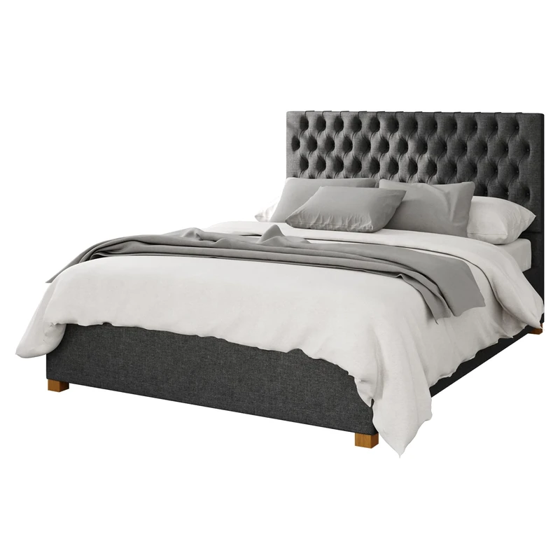 Aspire Beds Ottoman - 48 Diamond - Saxon Twill - Charcoal - 46