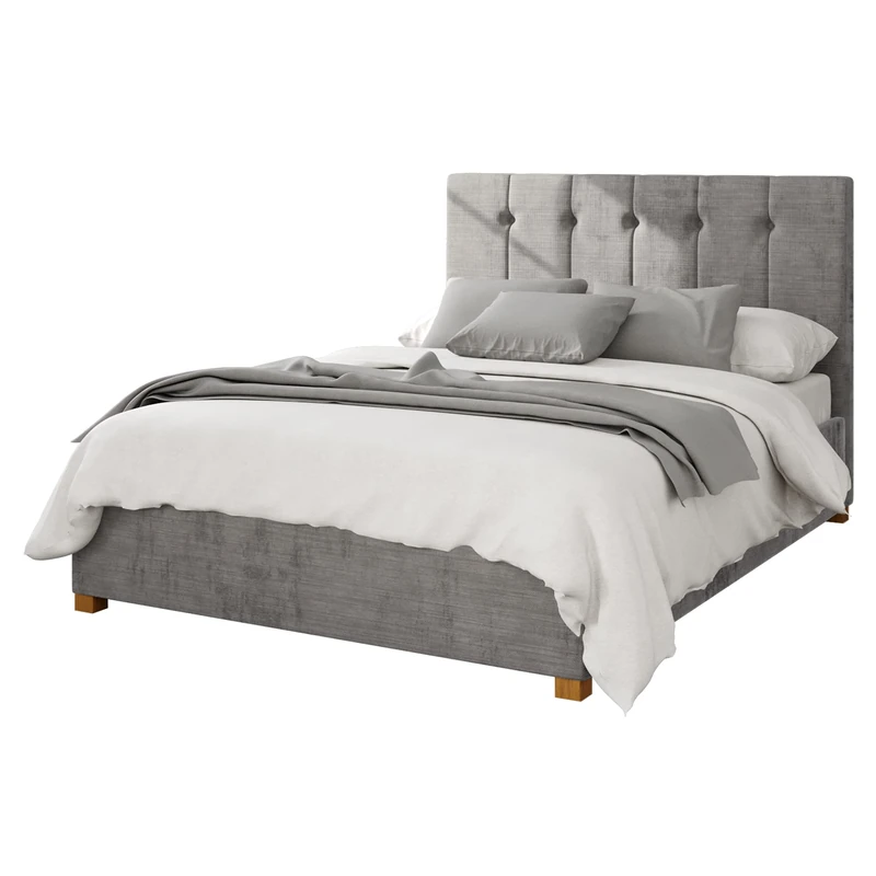 Aspire Beds Ottoman - 5 Vert Ln - Firenze Velour - Silver - 46