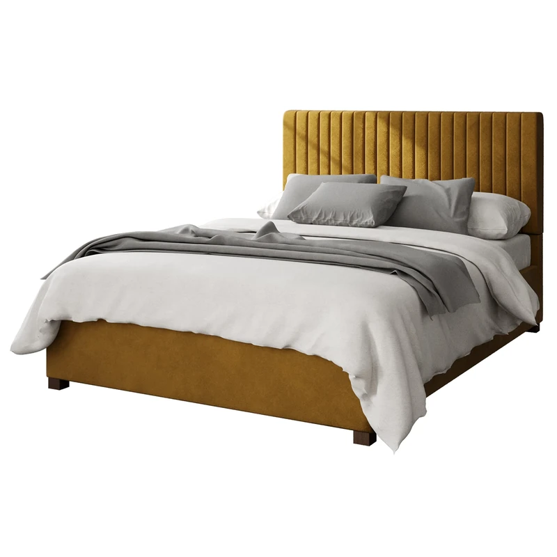 Aspire Beds Ottoman - 19 Vert Ln - Plush Velvet - Ochre - 30