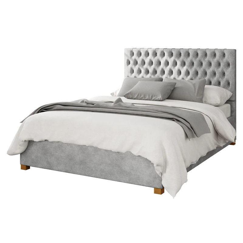 Aspire Beds Ottoman - 48 Diamond - Kimiyo Linen - Silver - 60