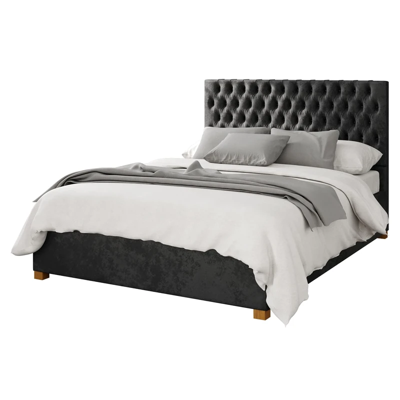 Aspire Beds Ottoman - 48 Diamond - Mirazzi Velvet - Black - 50