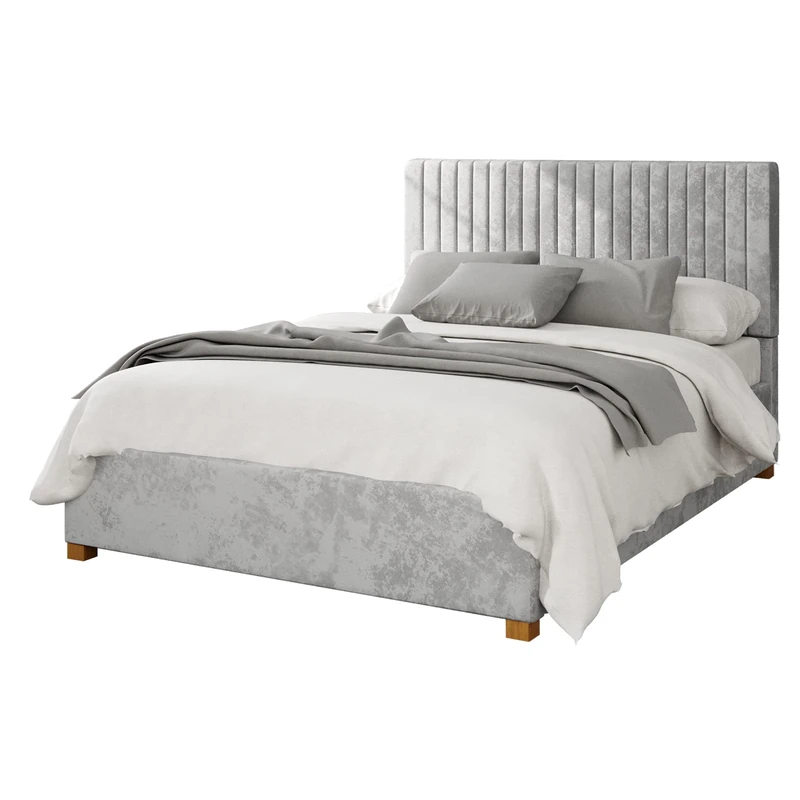 Aspire Beds Ottoman - 19 Vert Ln - Mirazzi Velvet - Silver - 40