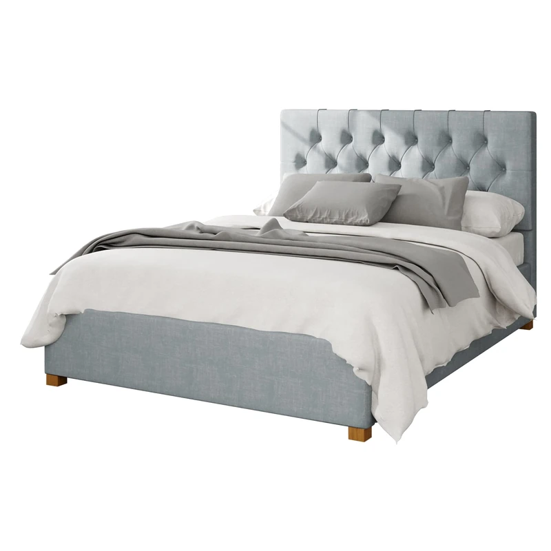 Aspire Beds Ottoman - 6 Diamond - Malham Weave - Sky - 30