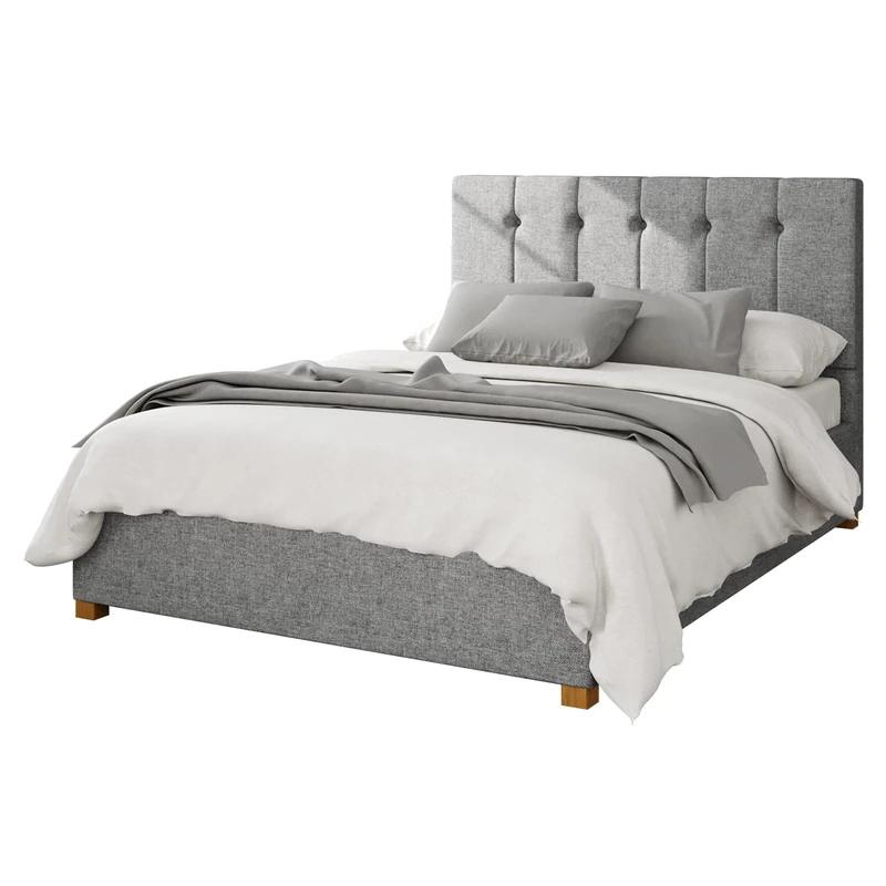Aspire Beds Ottoman - 5 Vert Ln - Saxon Twill - Grey - 60