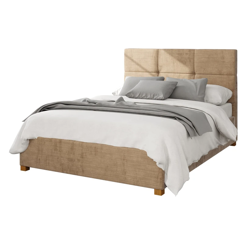 Aspire Beds Ottoman - 6 Square - Firenze Velour - Champagne - 60