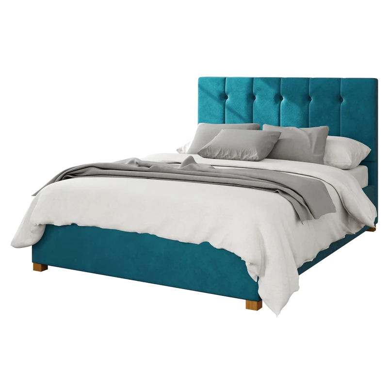 Aspire Beds Ottoman - 5 Vert Ln - Plush Velvet - Teal - 60