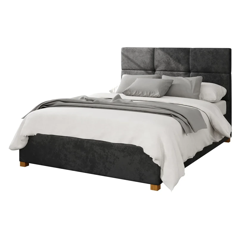 Aspire Beds Ottoman - 6 Square - Mirazzi Velvet - Black - 30