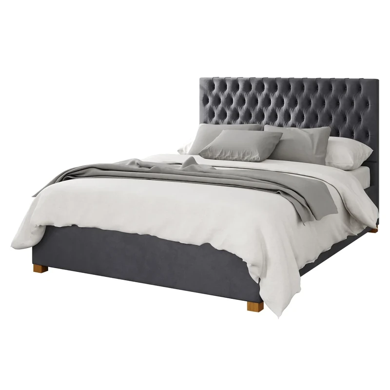 Aspire Beds Ottoman - 48 Diamond - Plush Velvet - Steel - 60
