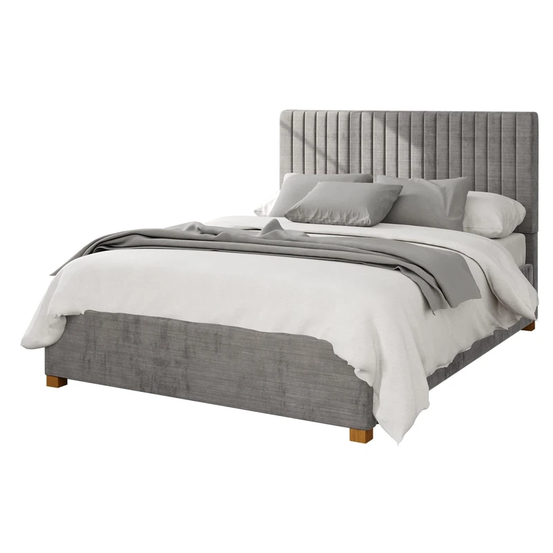 Aspire Beds Ottoman - 19 Vert Ln - Firenze Velour - Silver - 40