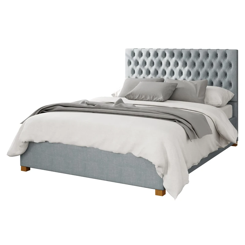 Aspire Beds Ottoman - 48 Diamond - Malham Weave - Sky - 40