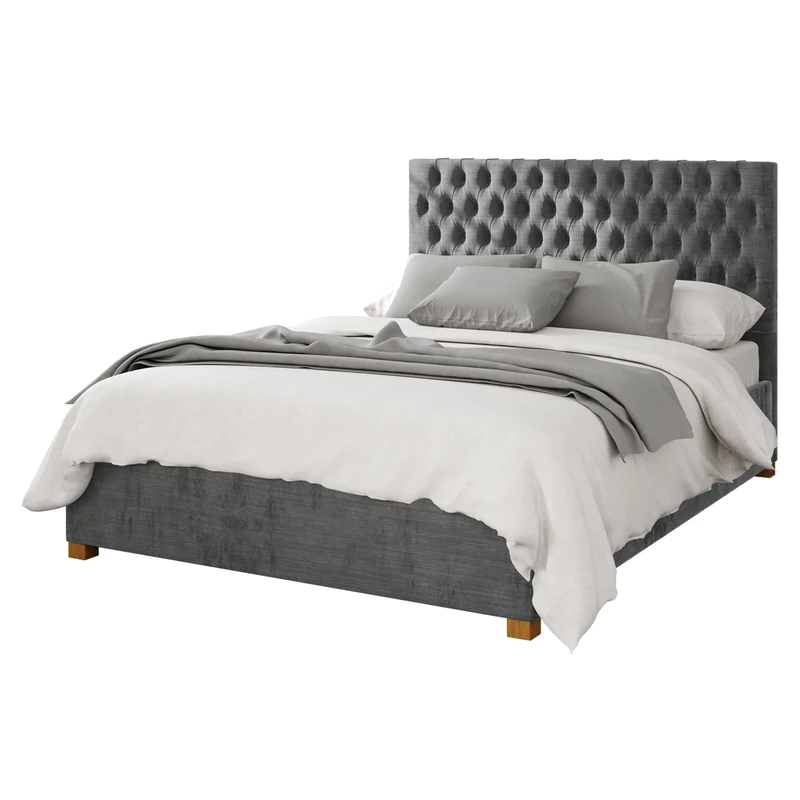 Aspire Beds Ottoman - 48 Diamond - Firenze Velour - Charcoal - 46