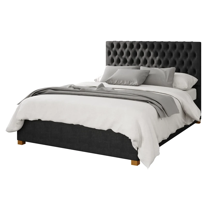 Aspire Beds Ottoman - 48 Diamond - Malham Weave - Ebony - 60