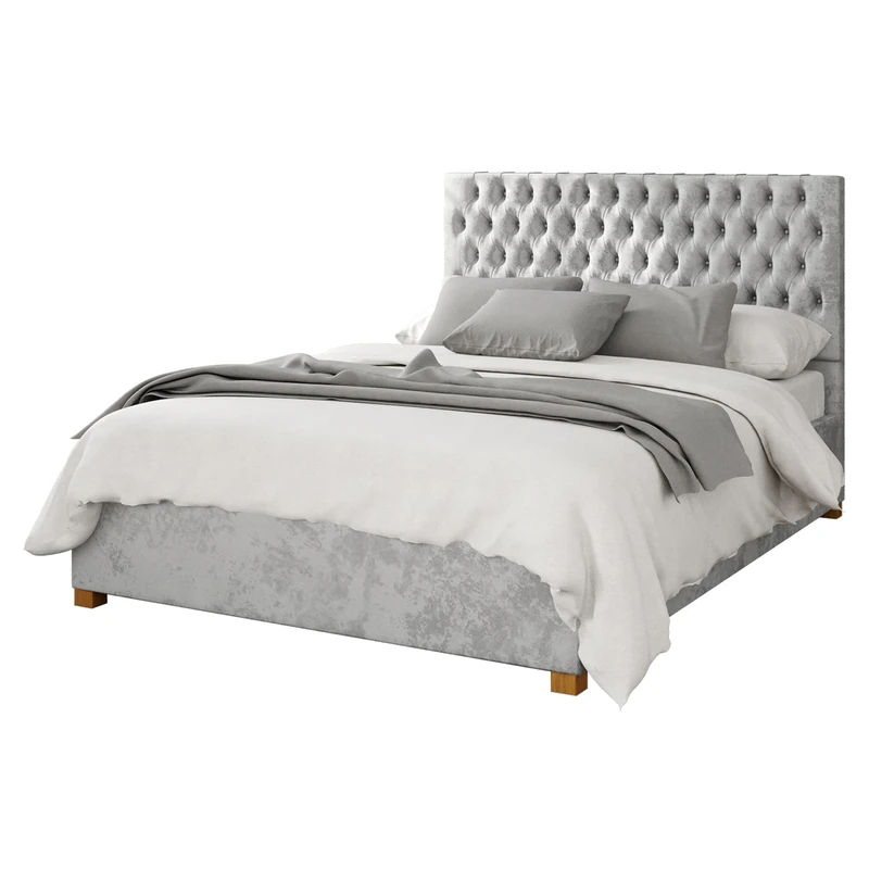 Aspire Beds Ottoman - 48 Diamond - Mirazzi Velvet - Silver - 60
