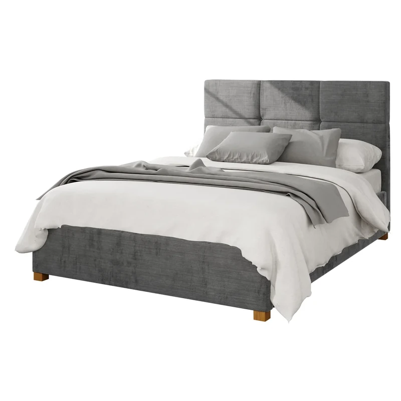 Aspire Beds Ottoman - 6 Square - Firenze Velour - Charcoal - 60