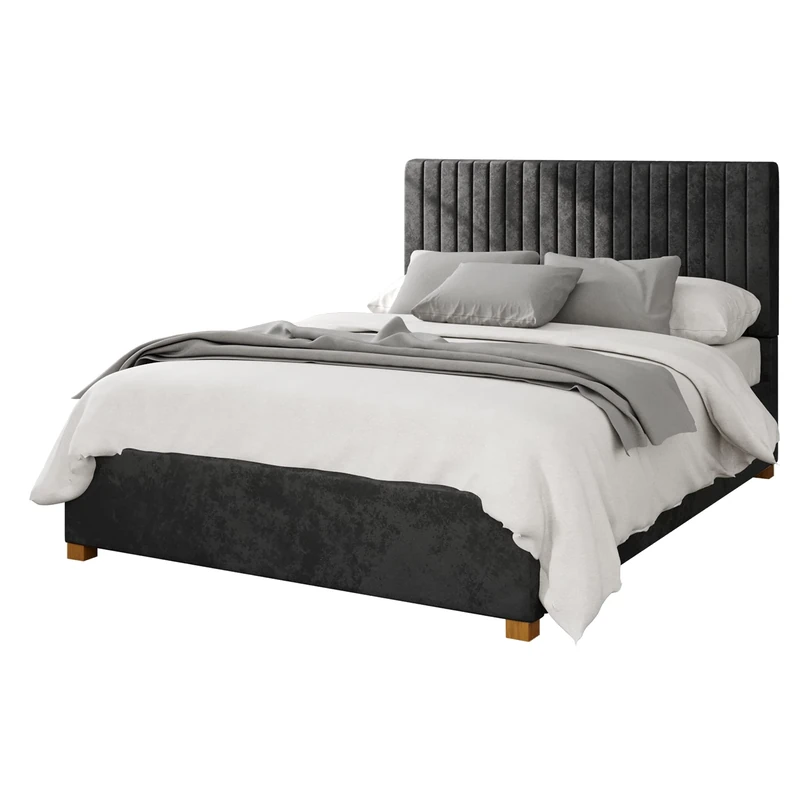 Aspire Beds Ottoman - 19 Vert Ln - Mirazzi Velvet - Black - 60
