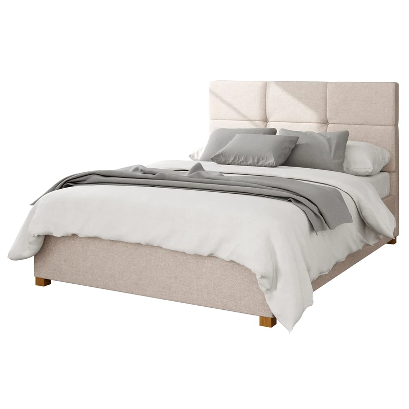 Aspire Beds Ottoman - 6 Square - Saxon Twill - Natural - 50