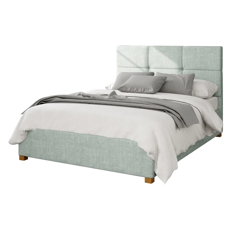 Aspire Beds Ottoman - 6 Square - Pure Pastel Cotton - Eau De Nil - 40