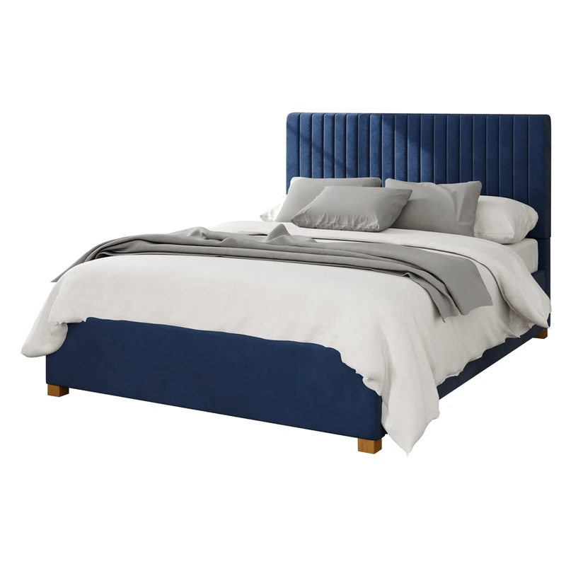 Aspire Beds Ottoman - 19 Vert Ln - Plush Velvet - Navy - 50