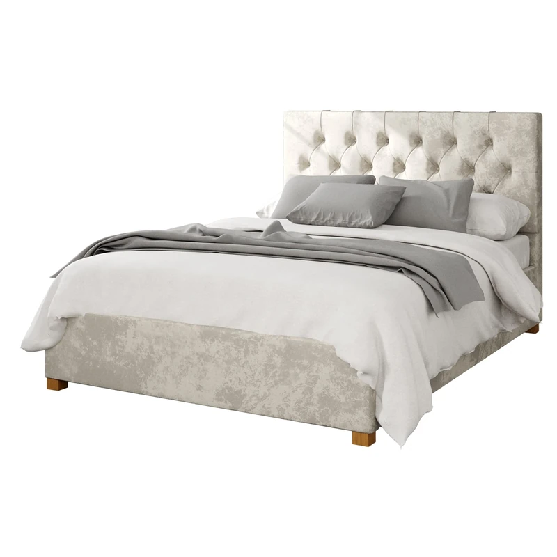 Aspire Beds Ottoman - 6 Diamond - Mirazzi Velvet - Pearl - 40