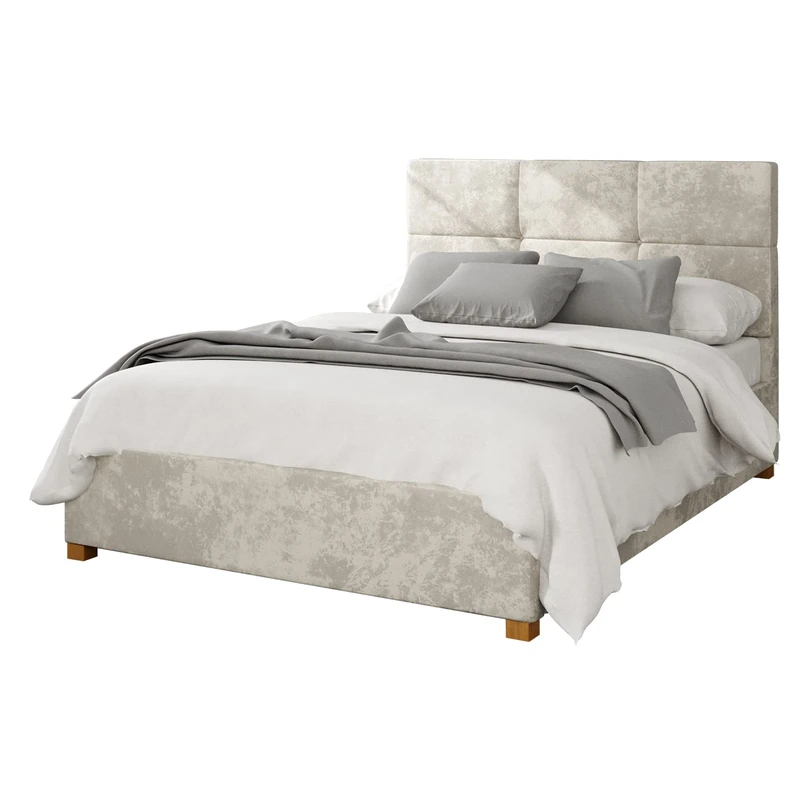 Aspire Beds Ottoman - 6 Square - Mirazzi Velvet - Pearl - 40