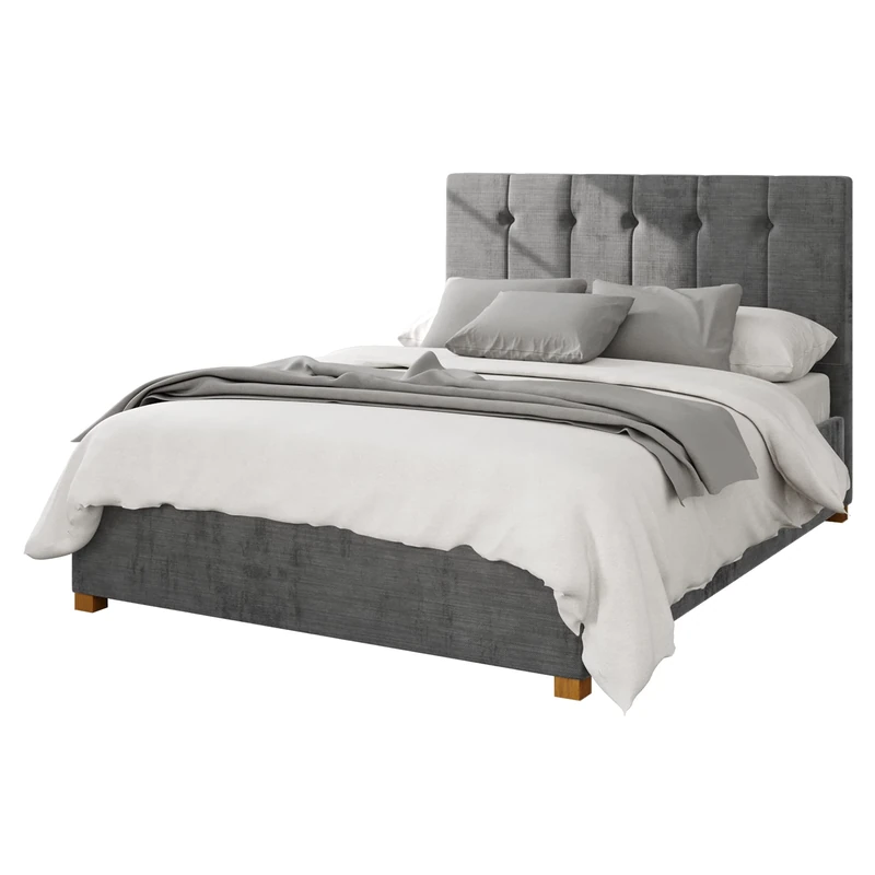 Aspire Beds Ottoman - 5 Vert Ln - Firenze Velour - Charcoal - 50