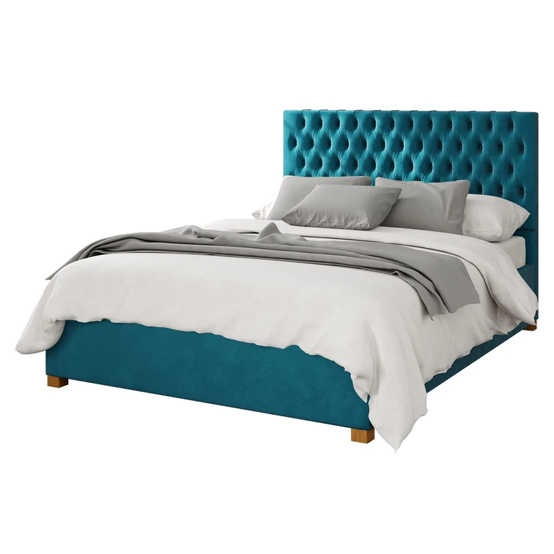 Aspire Beds Ottoman - 48 Diamond - Plush Velvet - Teal - 40