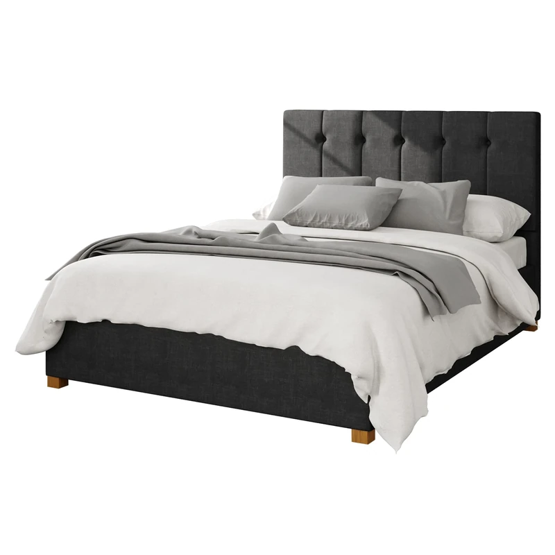 Aspire Beds Ottoman - 5 Vert Ln - Malham Weave - Ebony - 50