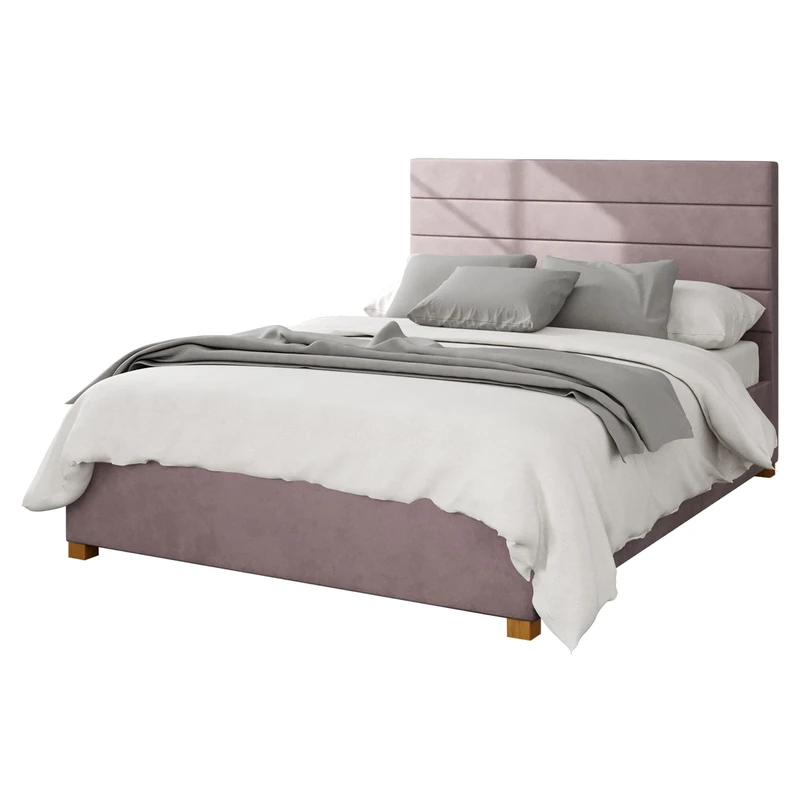 Aspire Beds Ottoman - Hor Ln - Plush Velvet - Blush - 50