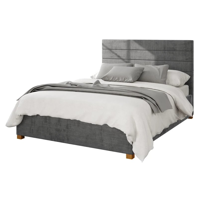 Aspire Beds Ottoman - Hor Ln - Firenze Velour - Charcoal - 60