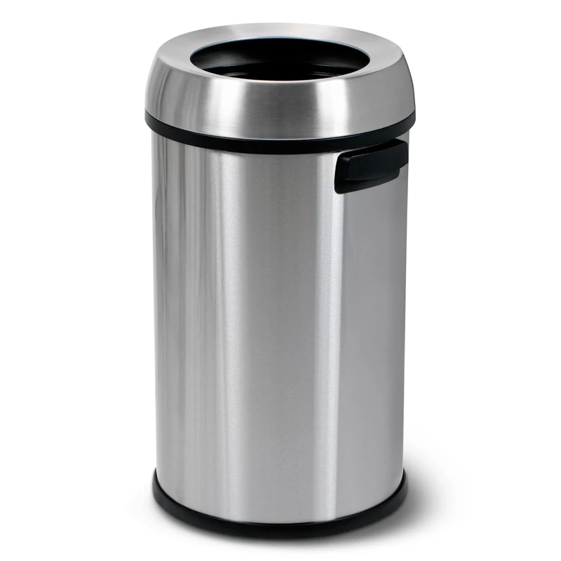 Simpli-Magic 65 Liter Open Top Trash Can, Commercial Grade, Stainless Steel