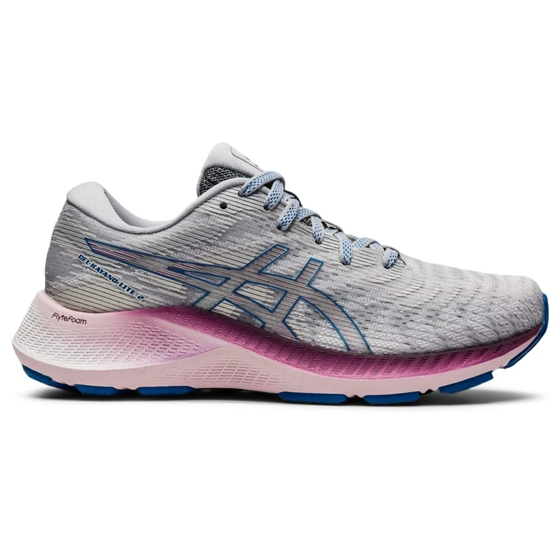 ASICS Women's Gel-Kayano Lite 2 Running Shoe, Grey/Blue/Pink, 5.5 UK