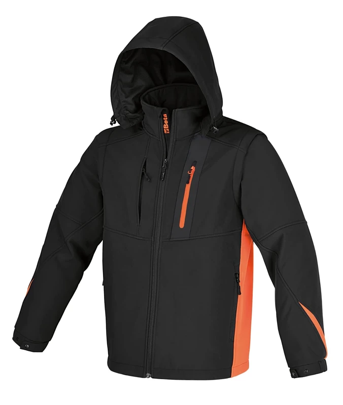 BETA 1100535004 Soft Shell Material Coat with Detachable Hood and Sleeves, Size M, Other