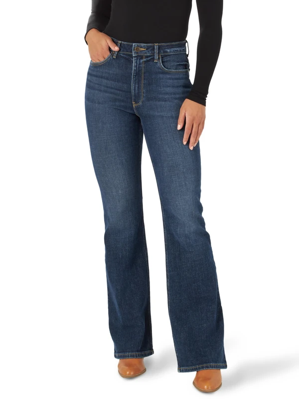 Wrangler Women's High-Waisted Fierce Flare Jeans, Brockton, 0-30 - Image 1