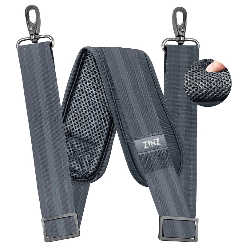ZINZ 79 Inch Universal Shoulder Strap with Metal Hooks - Dark Gray