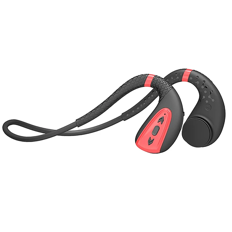 Swimming Headphones, 8GB Bone Conduction Sports Running IPX8 Waterproof Open-Ear MP3 Music Player, Built-in 165 MAh Battery, 8 Hours Of Music & Calls, For Diving Gym Cycling Jogging ( Color : Red )