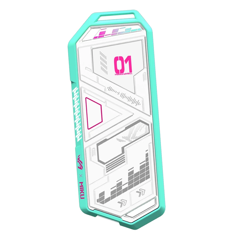 ASUS ROG Strix Arion Hatsune Miku Edition M.2 NVMe SSD Enclosure (USB3.2 Gen 2x1 Type-C, Dual USB-C to C and USB-C to A Cable, Screwdriver-Free, with Thermal Pads)