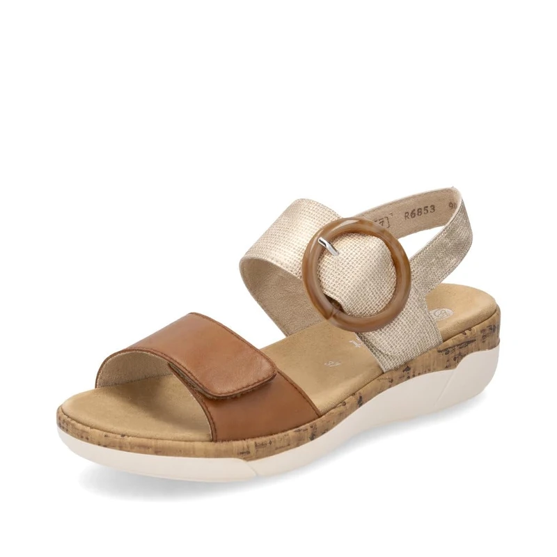 Remonte Rock Womens Sandals 4 UK Tan/Metallic