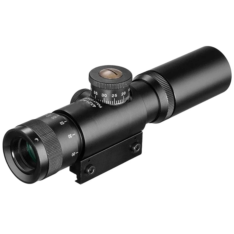 ACEXIER 4x Compact Hunting Air Rifle Scope Tactical Optical Sight Glass Etched Reticle Riflescopes With Flip open Lens Caps