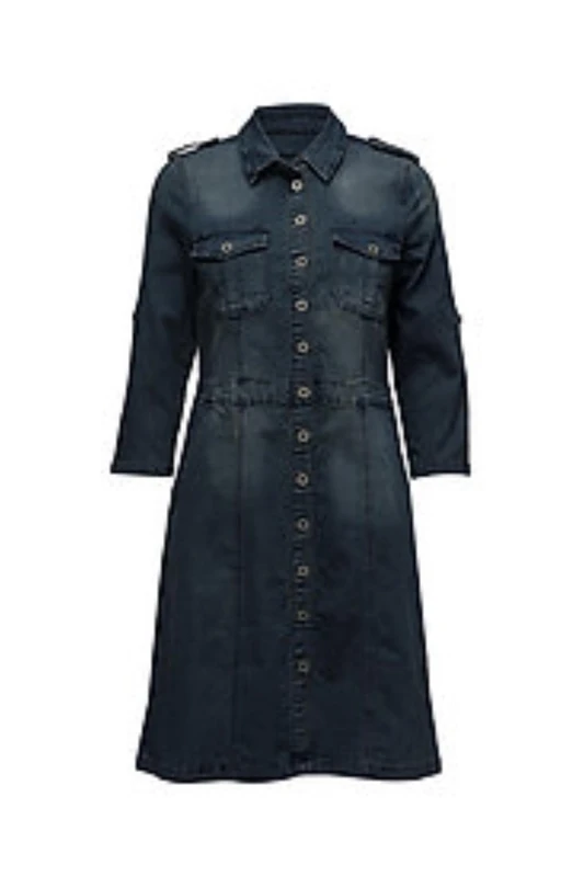 Cream Women's Uniform Dress Casual, Blue, 14