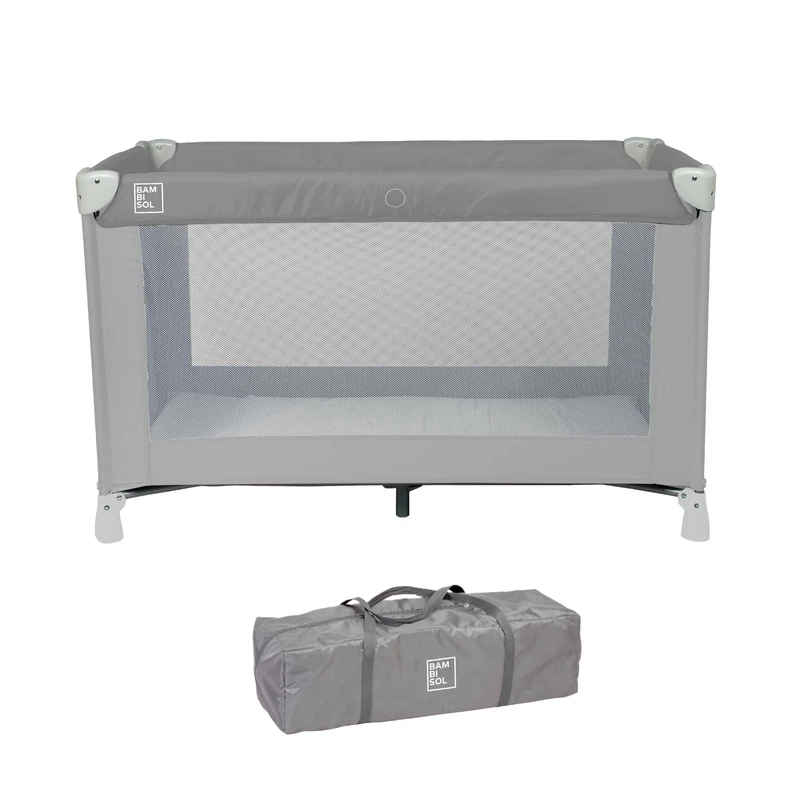 BAMBISOL Baby Umbrella Bed | 120 x 60 cm, Travel Bag Included | Grey