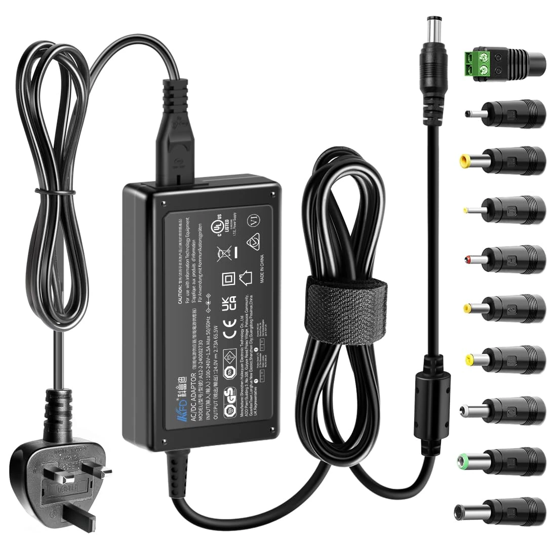 KFD Universal 24V Power Supply Adapter for Printer Scanner Camera LED Monitor AC 100-240V to DC 24V Transformer Charger 10 Connectors for Silhouette Cameo 1 2 3 4 5 Cricut Maker 3 Explore 3