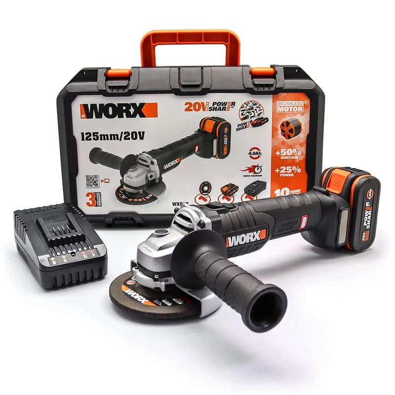 WORX WX812 Mini 20V Grinder - 115mm with 4.0Ah Battery - Image 1