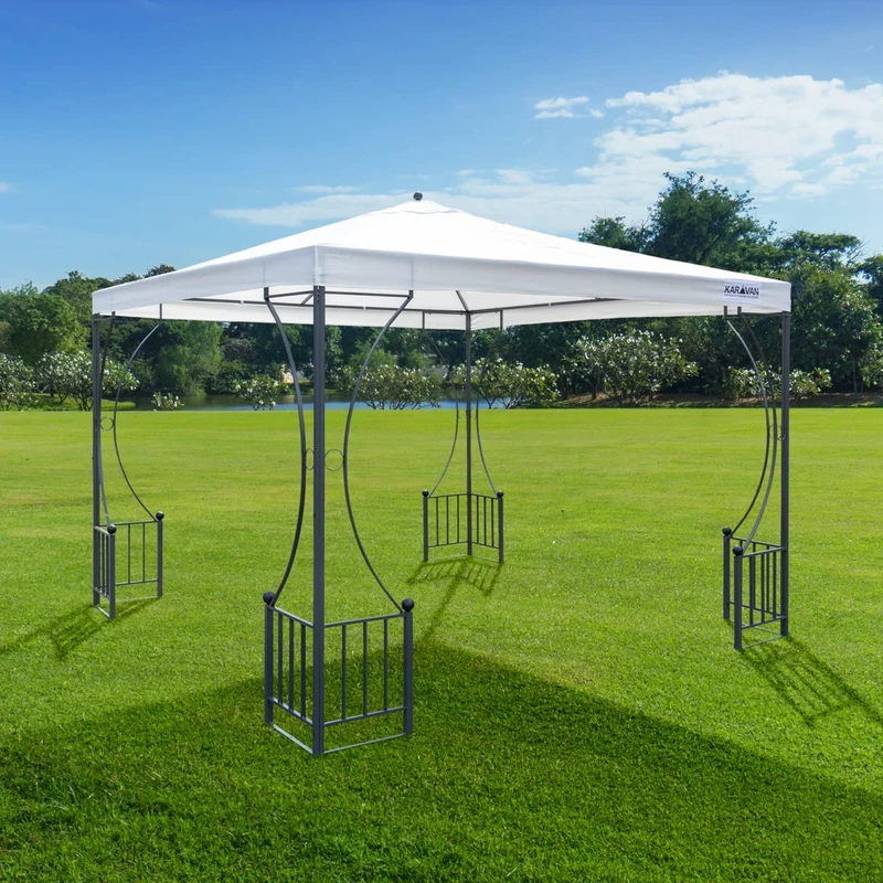 Pop up Bermuda Gazebo Patio Garden Party Tent 3 x 3m - Heavy Duty Steel Frame Poles Top Roof Portable Waterproof Canopy Shelter Sunshade