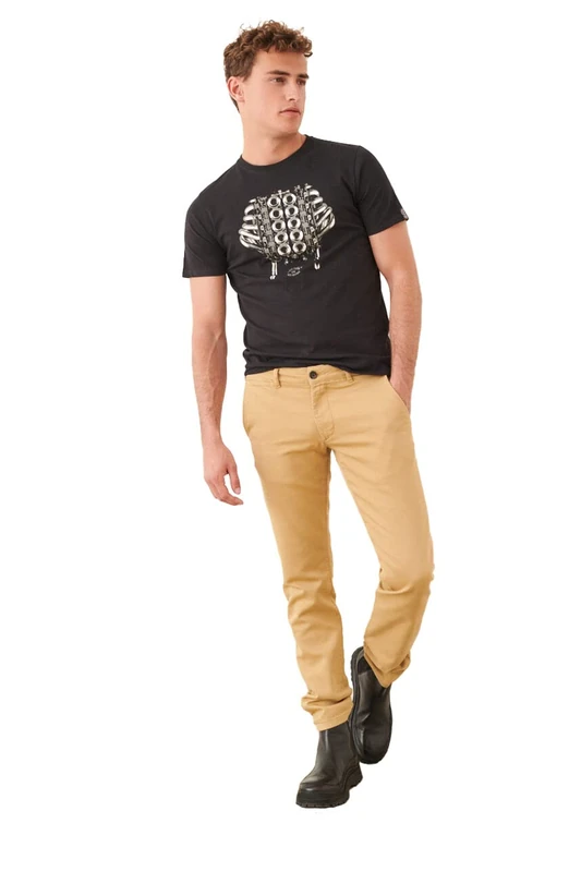 Teddy Smith Men's Homme Pantalon Pallas Chino Sweat Dyed Trousers, Beige Kanyon, 27