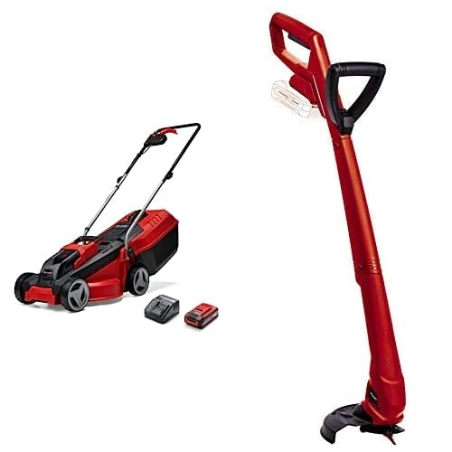 Einhell Power X-Change 18/30 Cordless Lawnmower And Strimmer Set - GE-CM 18/30 Li Battery Lawn Mower With Battery And Charger + GC-CT 18/24 P Li Grass Trimmer Set With 20 Replacement Blades