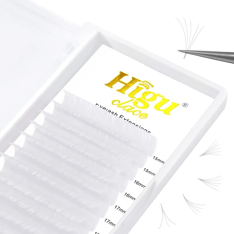 Colored Lash Extensions Easy Fan White Lash Extension 0.07D Curl MIX15-20mm Mixed Tray Color Lashes Cluster Trays 2D-10D Colorful DIY Eyelashes Extensions Fans(0.07 D MIX15-20) - Image 1